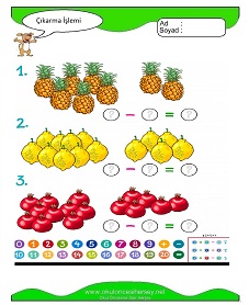 Çıkarma İşlemi Çalışma Sayfaları